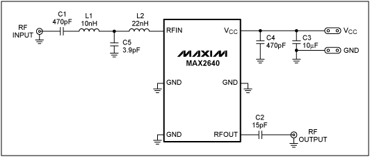 调谐MAX2640低噪声放大器(LNA)用于470MHz至770MHz ISDB-T设计