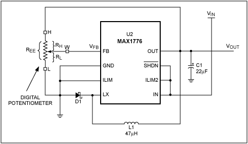 数字电位器在可调降压DC-DC转换器设计中的应用
