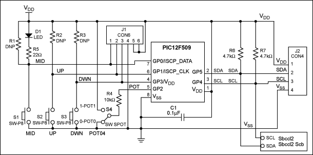 如何使用简单的微控制器构建一个与DS1845/DS1855非易失数字电位器连接的简单接口