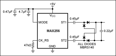 用于隔离电源电路的集成h桥驱动器(MAX256)通常驱动变压器的办法