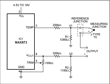如何利用精密电压基准(MAX873)补偿各种热电偶的参考点