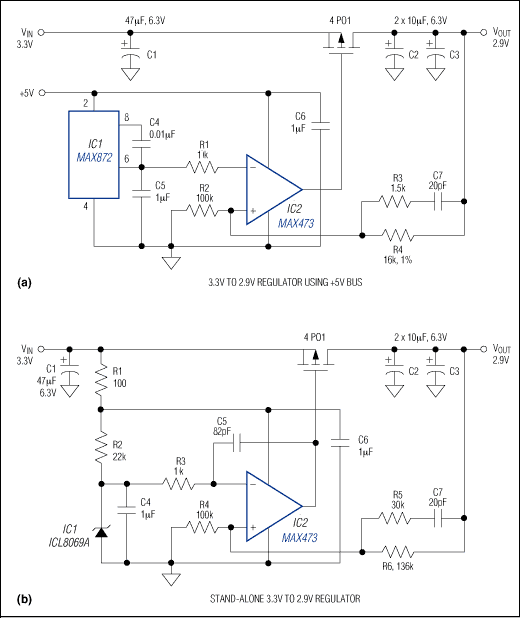 线性稳压器转换3.3V到2.9V在2A环境下的技术处置办法