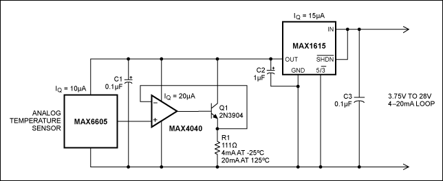 使用4-20mA回路输出为温度传感器供电的办法