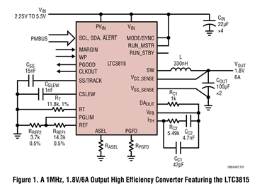 具数字电源系统管理功能的 6A 单片式同步 DC/DC 降压型转换器