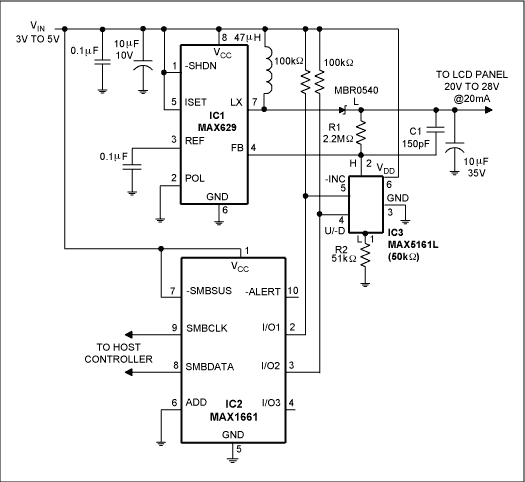 SMBus I/O扩展器控制LCD偏置电压的技术解决方案